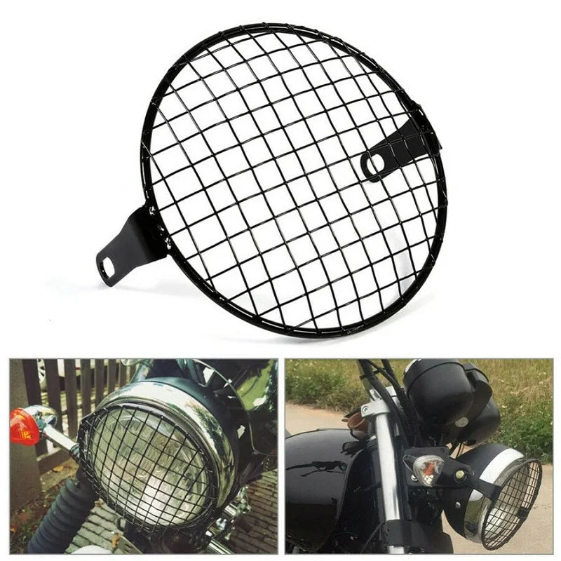 6.5" Universal Headlight Protector Retro Grill Light